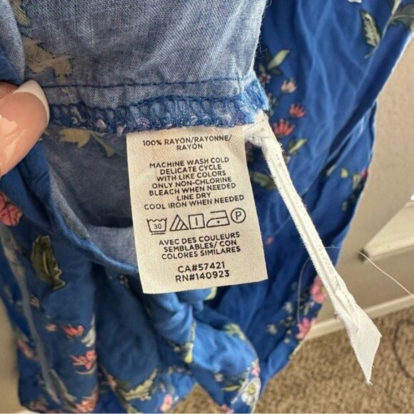 LOFT Floral Tiered Maxi Dress | Blue Boho Romantic | Plus Size 18 Long Sleeve - Picture 11 of 13